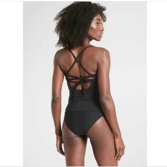 NWT Athleta Black A-C Triangle Tankini Top Swim Quick Dry Surf - Picture 8 of 14